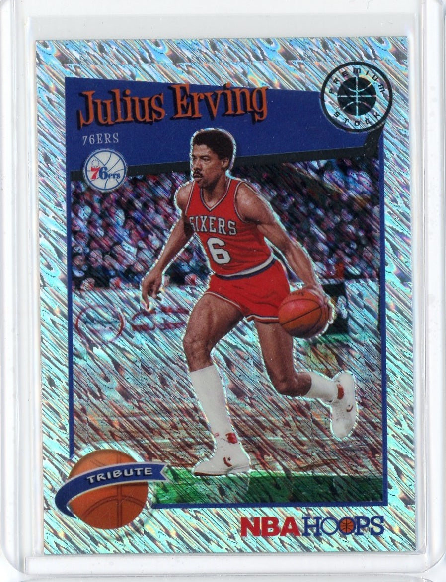2019-2020 Panini NBA Hoops Premium Basketball Julius Erving Shimmer Prizm Card #293