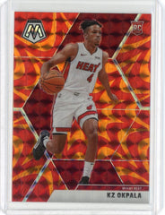 2019-2020 Panini Mosaic Basketball Kz Okapala Orange Reactive RC Card #210