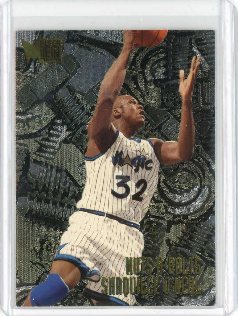 1995-96 Fleer Metal Basketball Shaquille O'Neal Nuts & Bolts Card #215