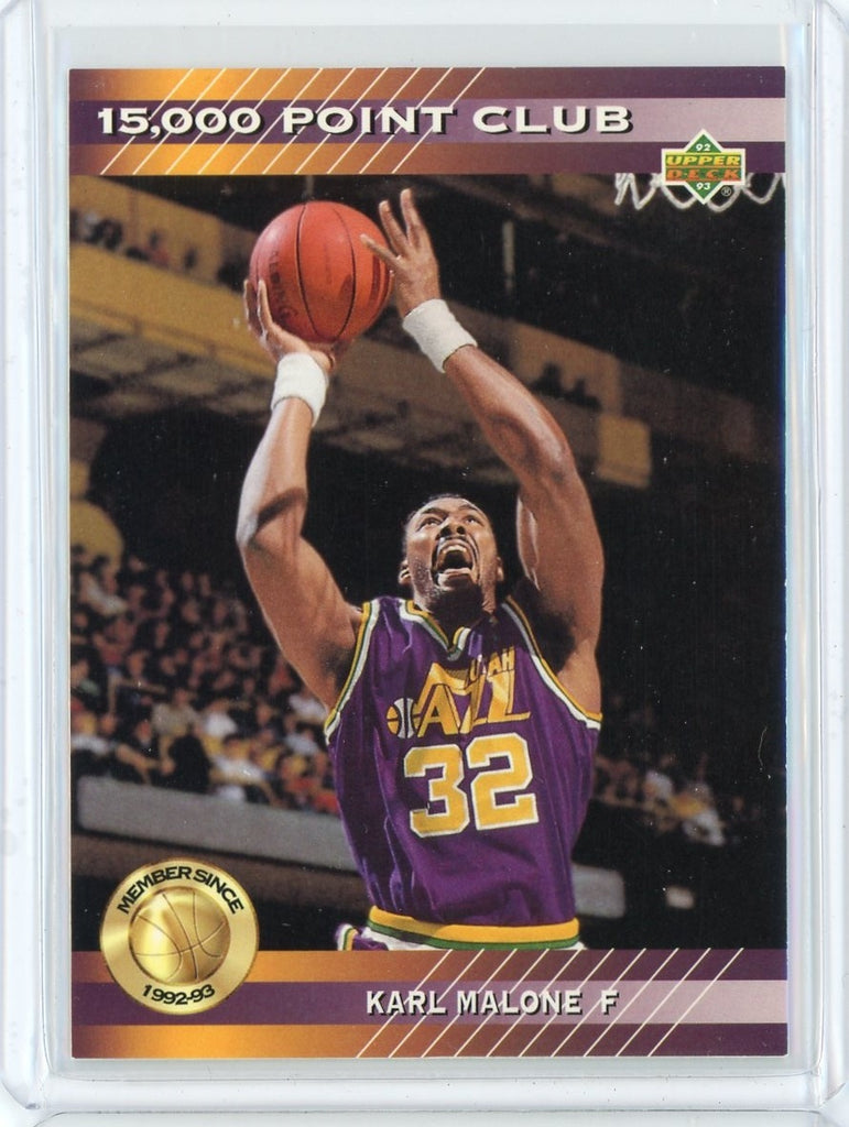 1992-93 Upper Deck Basketball Karl Malone 15,000 Point Club Card #PC16