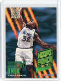 1995-96 NBA Hoops Basketball Shaquille O'Neal Hoops Power Predator Card #P-3