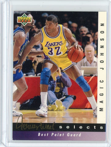 1992-93 Upper Deck Basketball Magic Johnson Jerry West Selects Card #JW5