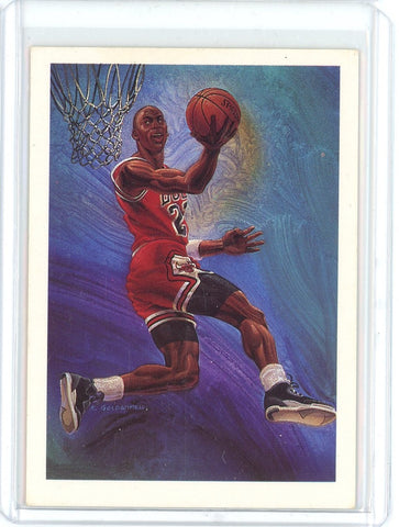 1990-91 NBA Hoops Basketball Michael Jordan Illustration Card #358