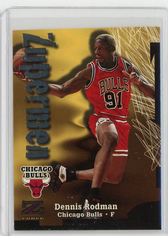 1998-99 Skybox Basketball Dennis Rodman Zuperman Card #192