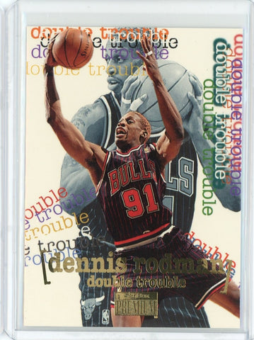 1997-98 Skybox Premium Basketball Dennis Rodman Double Trouble Card #276