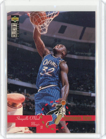 1995-96 Upper Deck Collectors Choice Basketball Shaquille O'Neal Professor Dunk Card #202