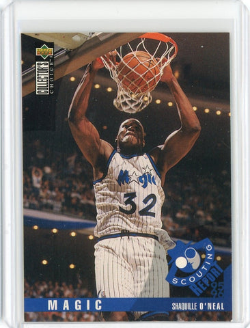 1995-96 Upper Deck Collectors Choice Basketball Shaquille O'Neal Scouting Report Card #339