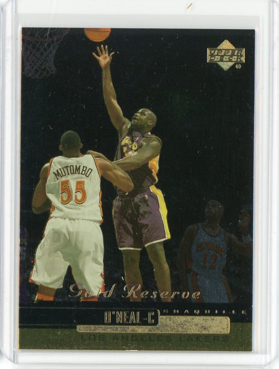 2000-01 Upper Deck Basketball Shaquille O'Neal Gold Reserve Card #102