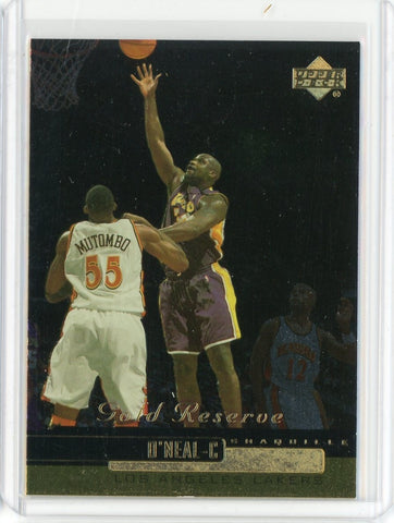 2000-01 Upper Deck Basketball Shaquille O'Neal Gold Reserve Card #102