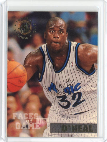 1995-96 Topps Stadium Club Basketball Shaquille O'Neal Faces of the Game Card #355