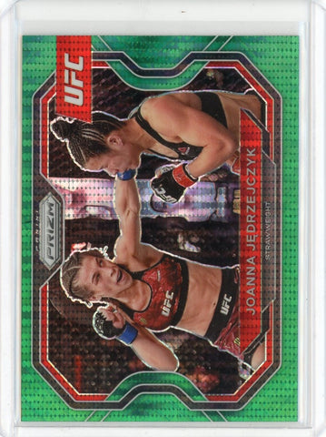 2021 Panini Prizm UFC Joanna Jedrzejczyk Green Pulsar Prizm /25 Card #180
