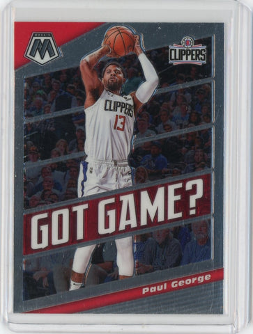 2019-20 Panini Mosaic Basketball Paul George Got Game? Card #3