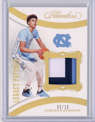 2020-21 Panini Flawless Collegiatte Basketball Cameron Johns Legacy Patches /10 Card #LP-CJ