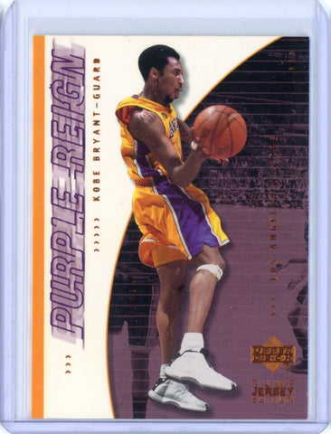 2001-02 Upper Deck Basketball Kobe Bryant Purple Reign Game Jersey Edition Card #440