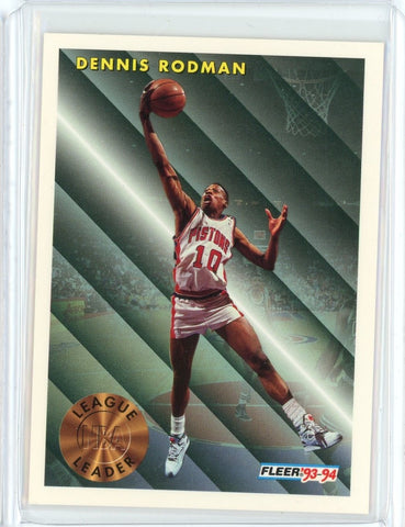 1993-94 Fleer Basketball Dennis Rodman League Leader Card #227