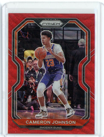 2020-21 Panini Prizm Basketball Cameron Johnson Red Wave Prizm Card #46