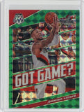 2019-20 Panini Mosaic Basketball Damian Lillard Got Game? Green Prizm Card #14