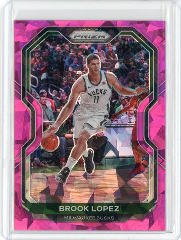 2020-21 Panini Prizm Basketball Brook Lopez Pink Cracked Ice Prizm Card #29