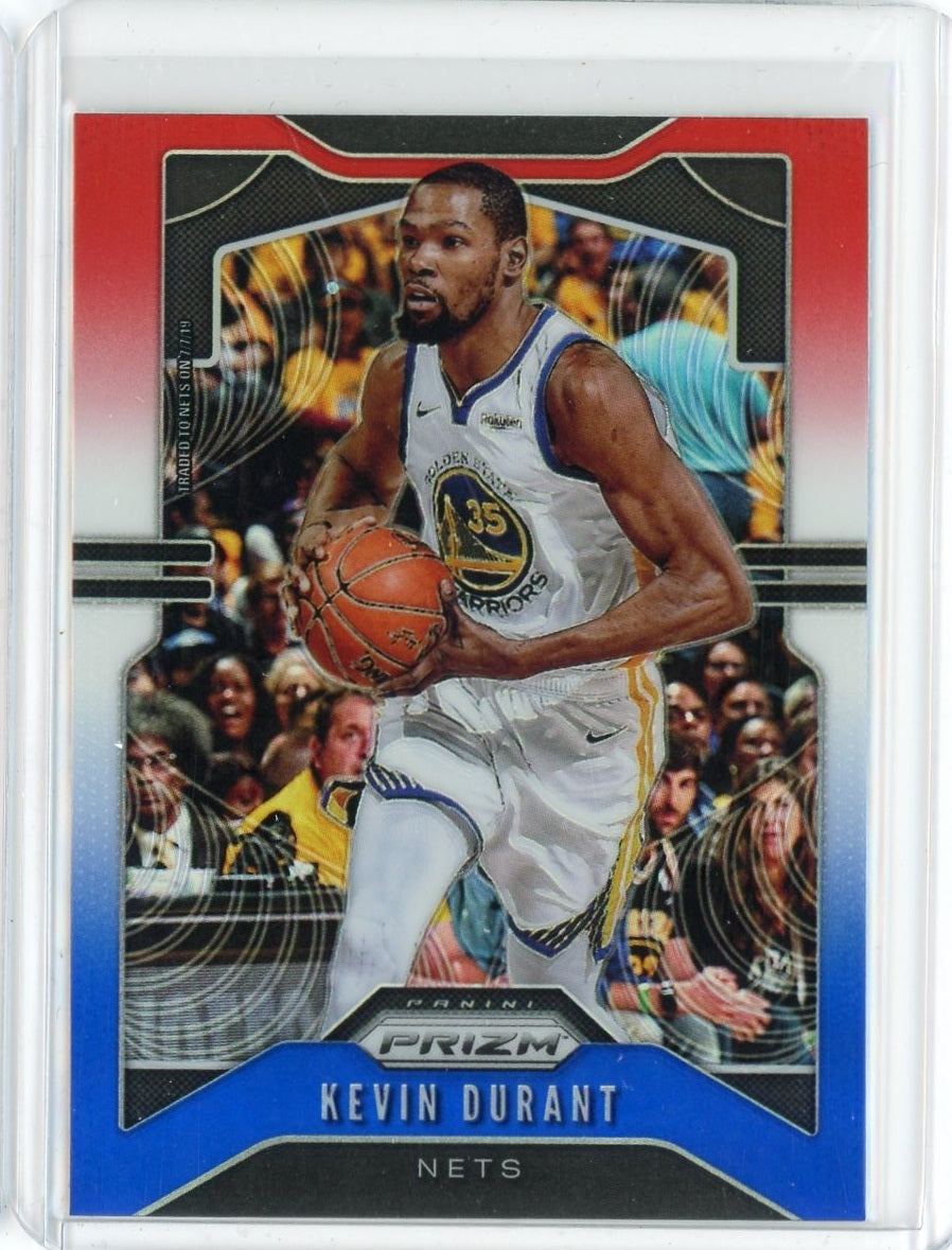 2019-20 Panini Prizm Basketball Kevin Durant Red White Blue Prizm Card #210