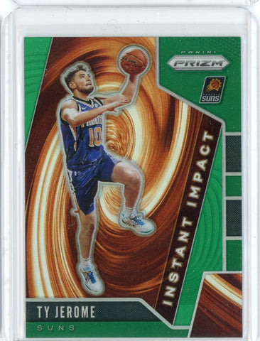 2019-20 Panini Prizm Basketball Ty Jerome Instant Impact Rookie Green Prizm Card #9