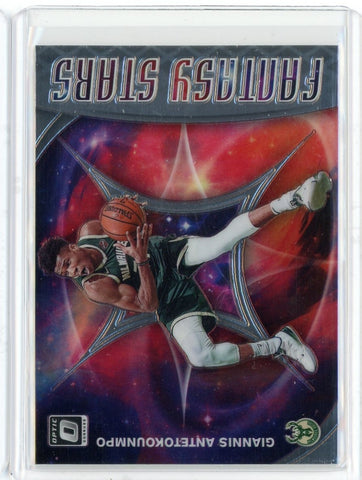 2019-20 Panini Optic Basketball Giannis Antetokounmpo Fantasy Stars Card #15