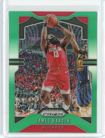 2019-20 Panini Prizm Basketball James Harden Green Prizm Card #107