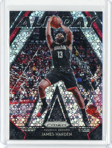 2018-19 Panini Prizm Basketball James Harden All Day Silver Disco Card #11