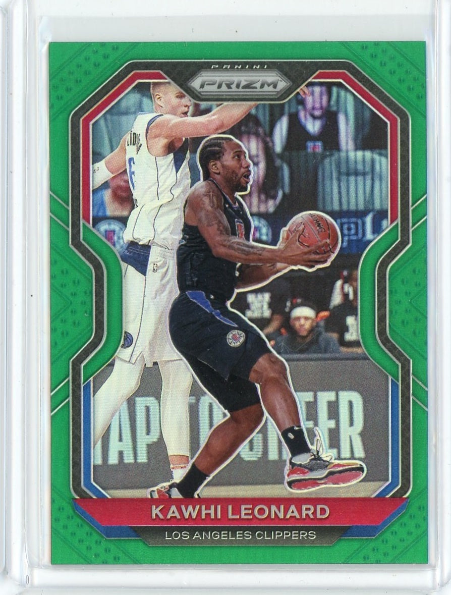2020-21 Panini Prizm Basketball Kawhi Leonard Green Prizm Card #209