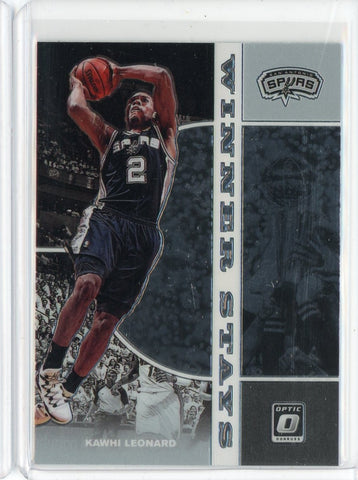 2019-20 Panini Donruss Optic Basketball Kawhi Leonard Winner Stays Card #6