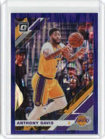 2019-20 Panini Donruss Optic Basketball Anthony Davis Purple Shock Card #90