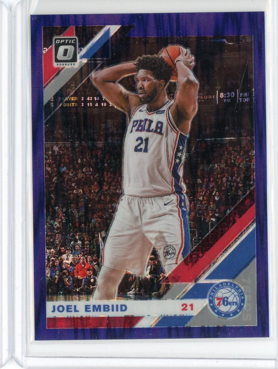 2019-20 Donruss Optic Basketball Joel Embid Purple Shock Prizm Card #95