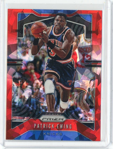 2019-20 Panini Prizm Basketball Patrick Ewing Red Cracked Ice Card #13