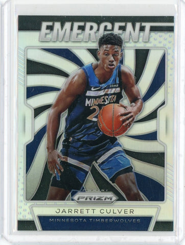 2019-20 Panini Prizm Basketball Jarrett Culver Emergent Silver Prizm Card #29