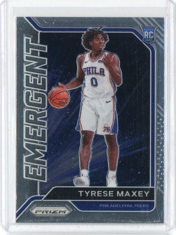 2020-21 Panini Prizm Basketball Tyrese Maxey Emergent Card #24
