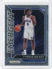 2020-21 Panini Prizm Basketball Tyrese Maxey Emergent Card #24