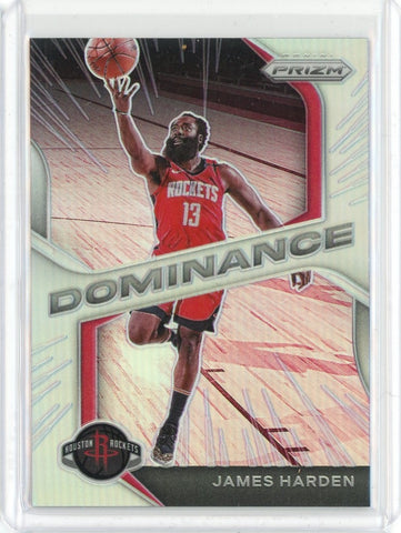 2020-21 Panini Prizm Basketball James Harden Silver Prizm Dominance Card #8