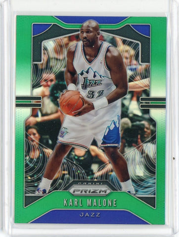 2019-20 Panini Prizm Basketball Karl Malone Green Prizm Card #19