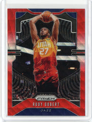 2019-20 Panini Prizm Basketball Rudy Gobert Red Wave Prizm Card #168