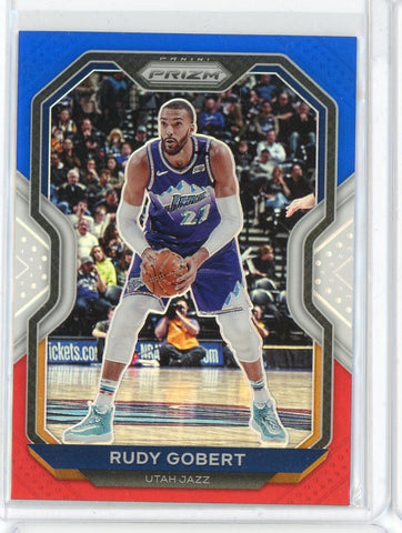 2020-21 Panini Prizm Basketball Rudy Gobert Red White Blue Prizm Card #53