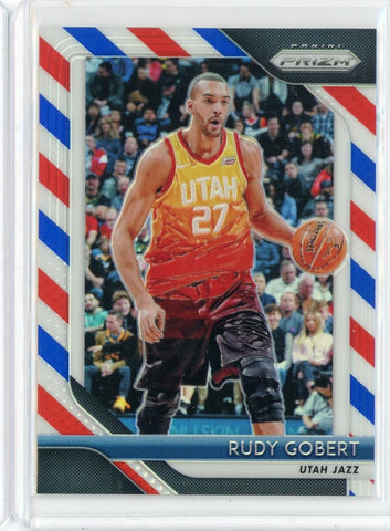 2018-19 Panini Prizm Basketball Rudy Gobert Red White Blue Prizm Card #193