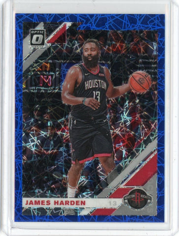 2019-20 Panini Donruss Optic Basketball James Harden Blue Velocity Prizm Card #68