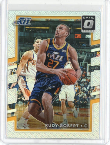 2017-18 Panini Donruss Optic Basketball Rudy Gobert Silver Prizm Card #142