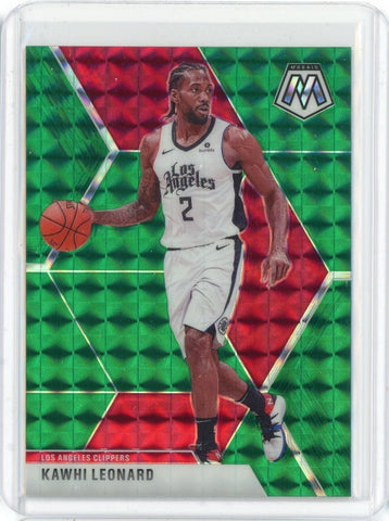 2019-20 Panini Mosaic Basketball Kawhi Leonard Green Prizm Card #78