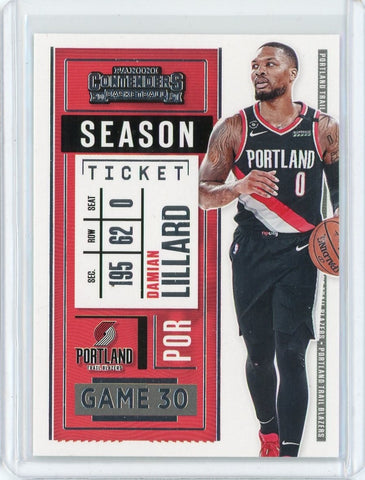 2020-21 Panini Contenders Basketball Damian Lillard Season Ticket Card #17