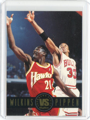 1994-95 Skybox Basketball Scottie Pippen vs Wilkins Card #SS9