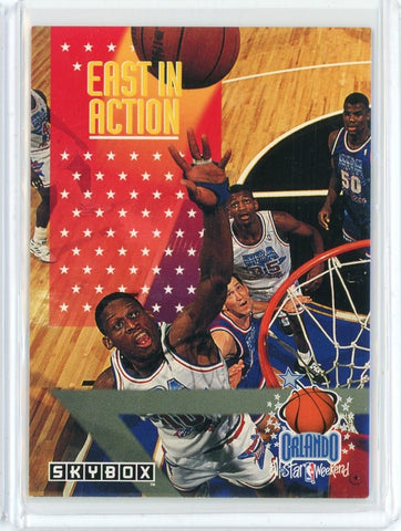 1992-93  Skybox Basketball Dennis Rodman East in Action Card #312