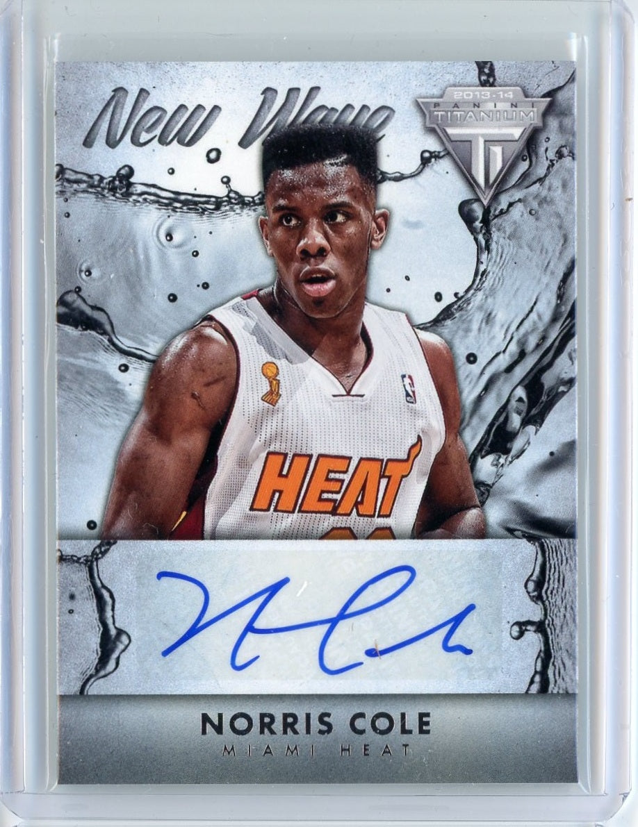 2013-14 Panini Titanium Basketball Norris Cole New Wave Auto Card #15