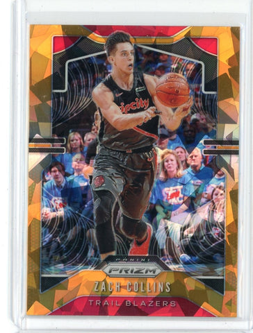 2019-20 Panini Prizm Basketball Zach Collins Orange Cracked Ice Prizm Card #116