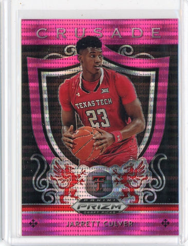 2019-20 Panini Prizm Draft Picks Basketball Jarrett Culver Pink Pulsar Crusade Card #83