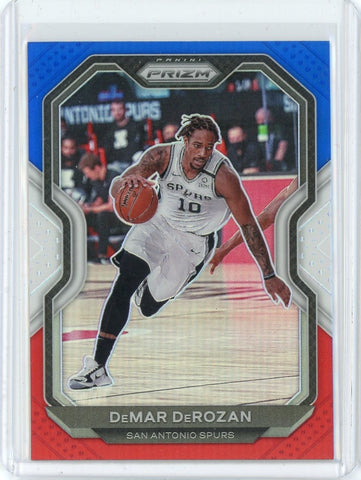 2020-21 Panini Prizm Basketball Demar DeRozan Red White Blue Prizm Card #210